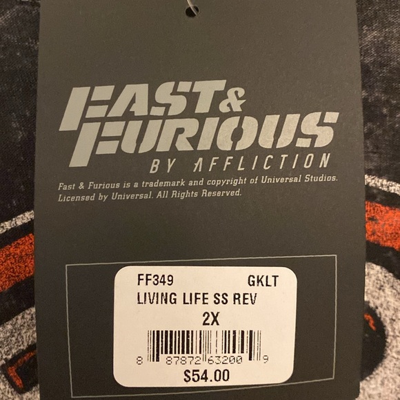 Affliction Fast and Furious edition. Reversible 2XL - Picture 3 of 7